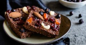 Quinoa Chocolate Bars with Nuts and Dried Fruits