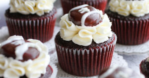 Red Velvet Cupcakes with Cream Frosting