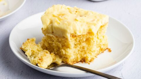 Slice of Homemade Pineapple Dream Cake