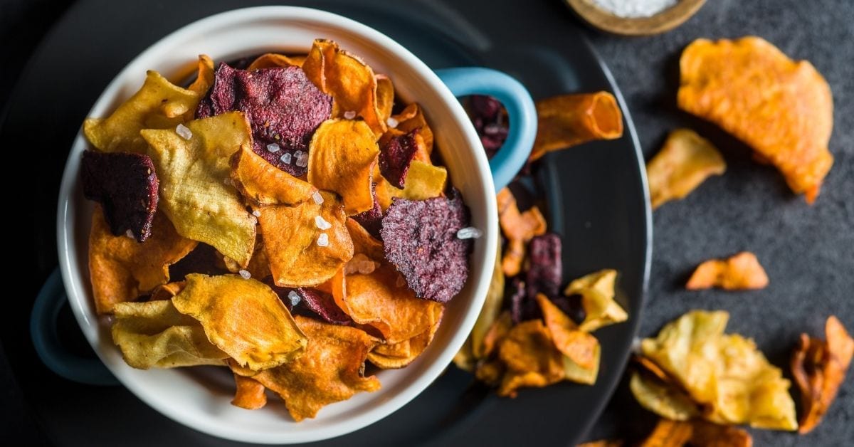 Vegetable Chips in a Bowl