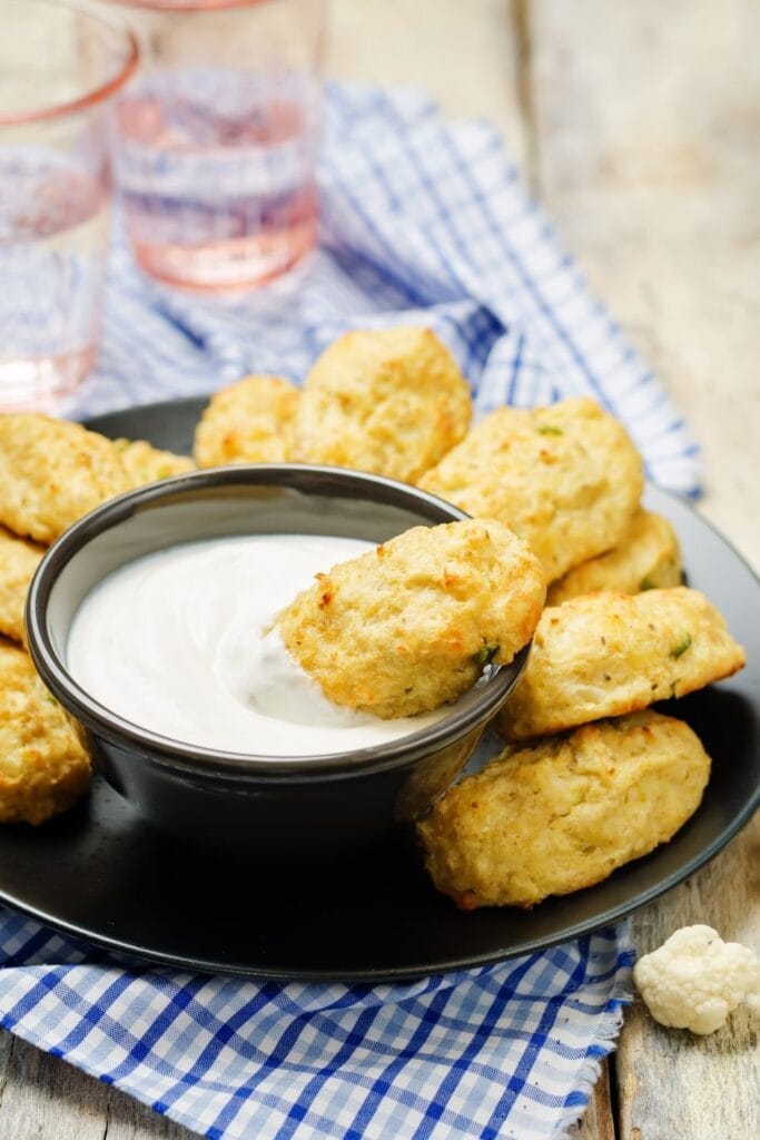 Baked Cauliflower Tots with Dip