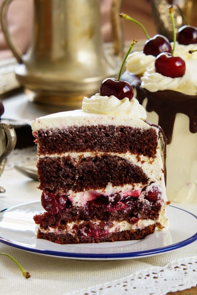 Black Forest Cake with Cherries on Top