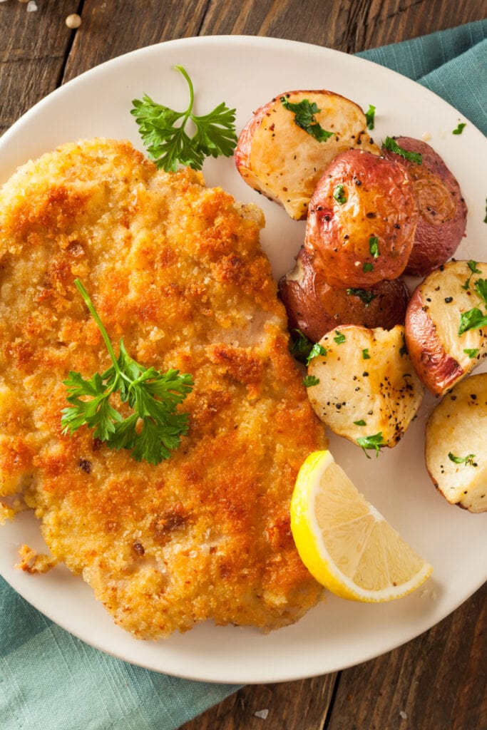 Breaded Chicken with Roasted Potatoes