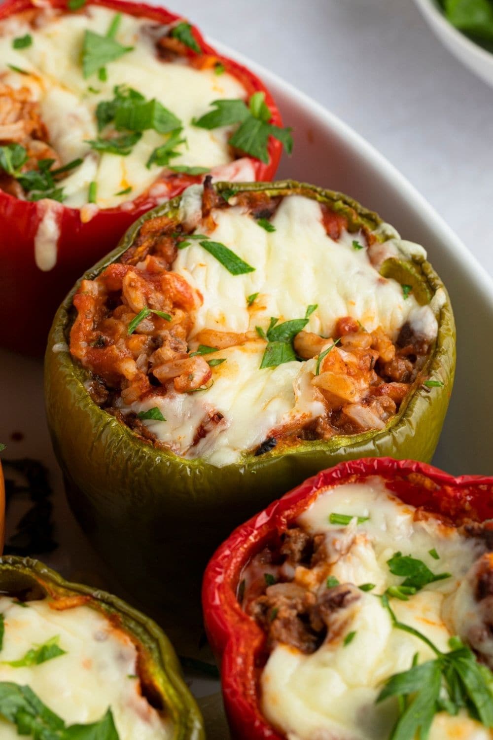 Homemade Stuffed Bell Peppers with Ground Beef and Cheese
