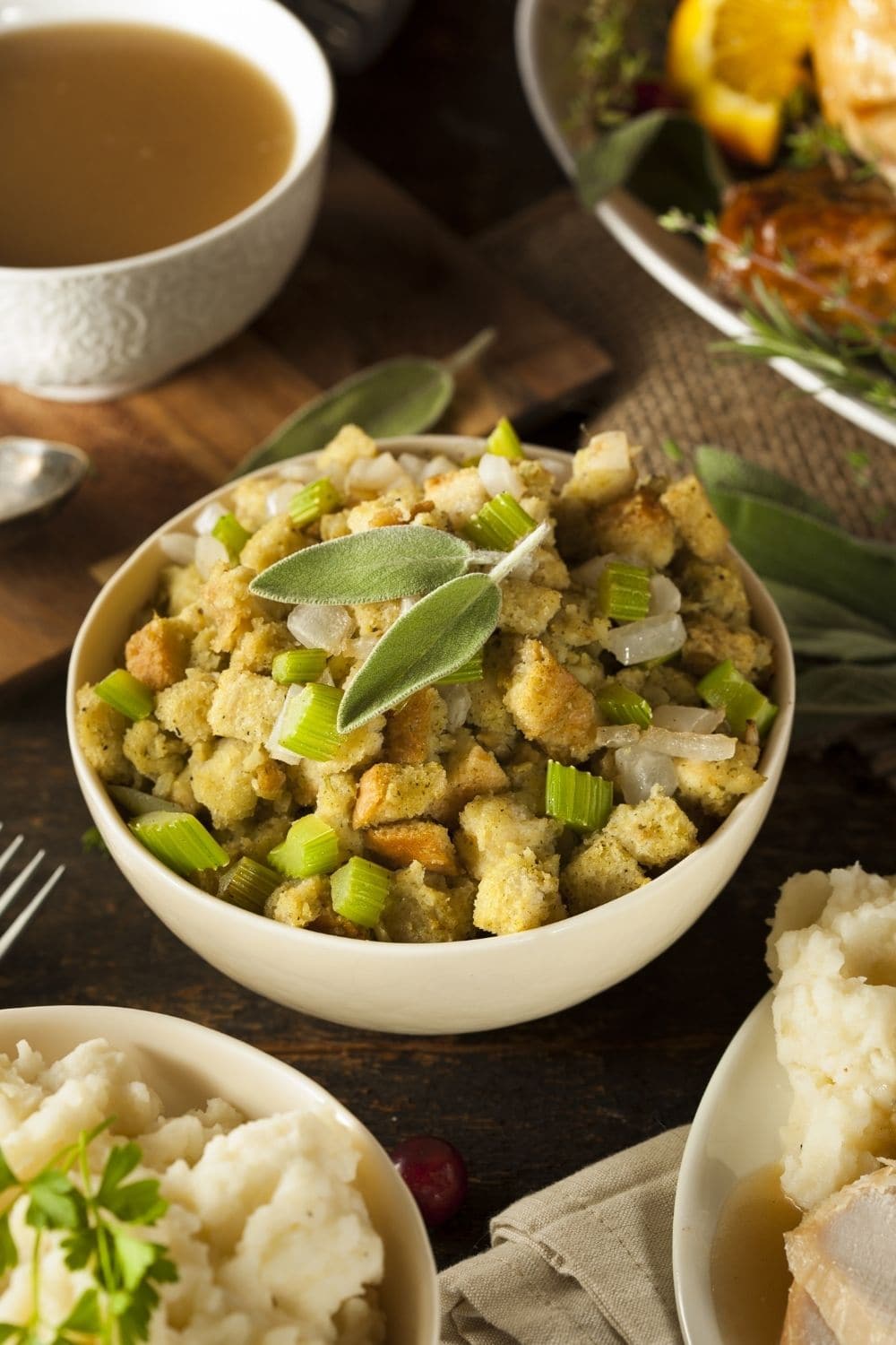 Cornbread Stuffing With Celery Sage And Onions 