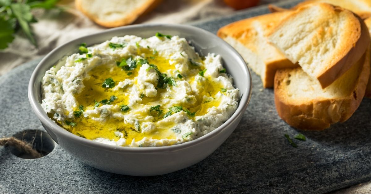 Goat Cheese Dip in a Bowl