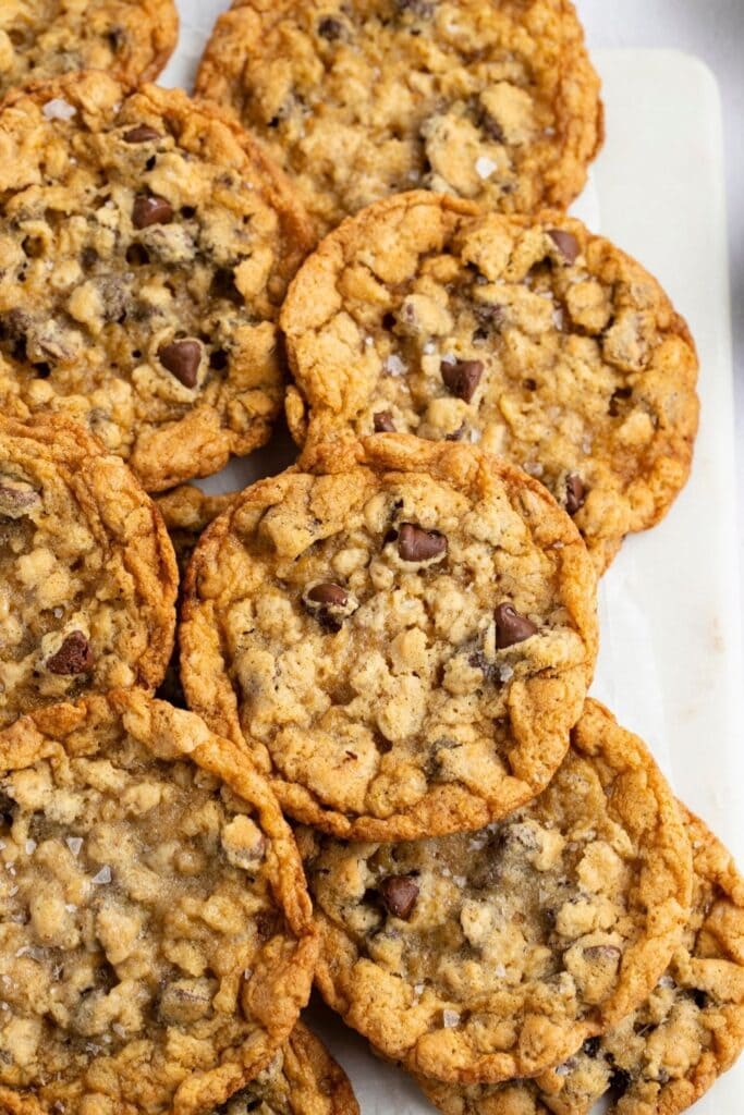 Homemade Cowboy Cookies with Oats and Chocolate Chips