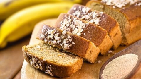 Homemade Sliced Banana Oat Bread