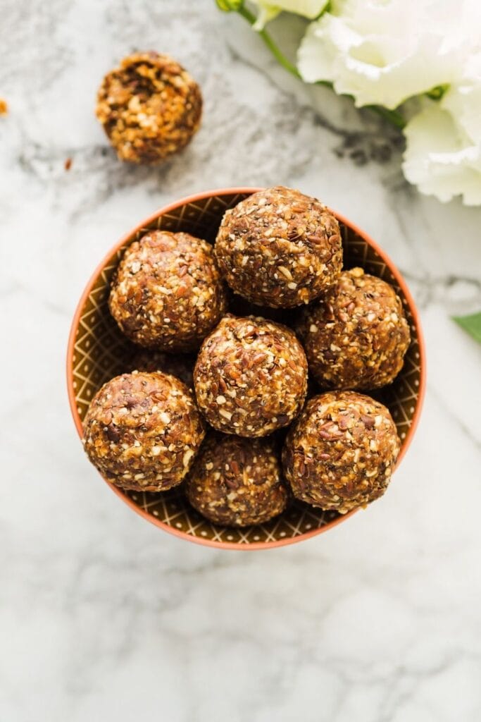 Peanut Butter Energy Balls in a Bowl