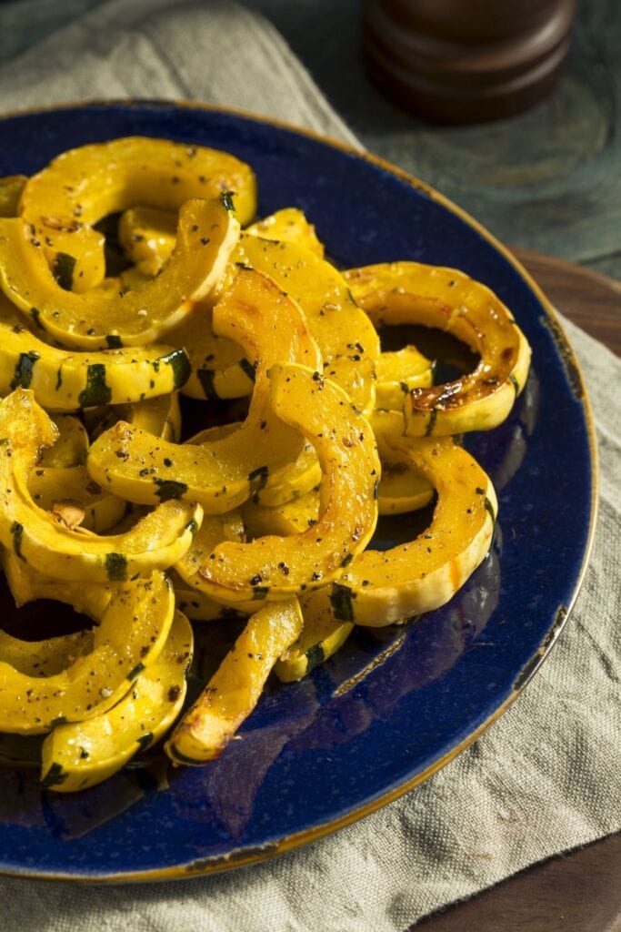 Roasted Delicata Squash with Salt and Pepper