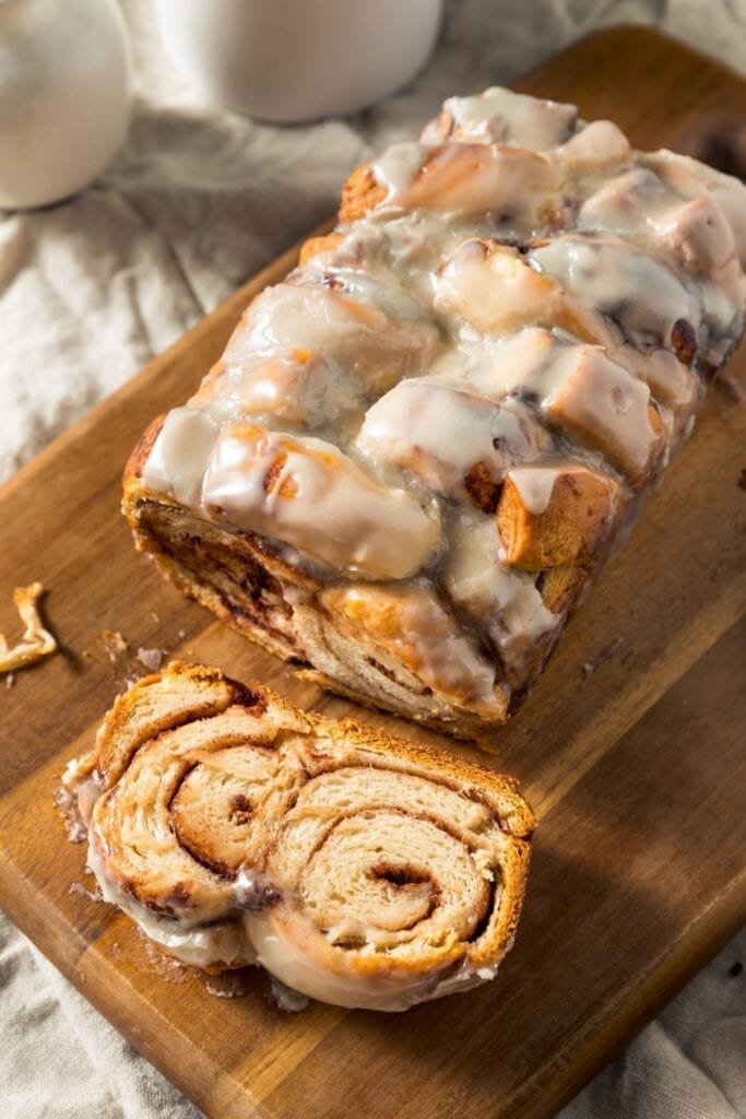 Sweet Cinnamon Loaf Bread with Cream Frosting