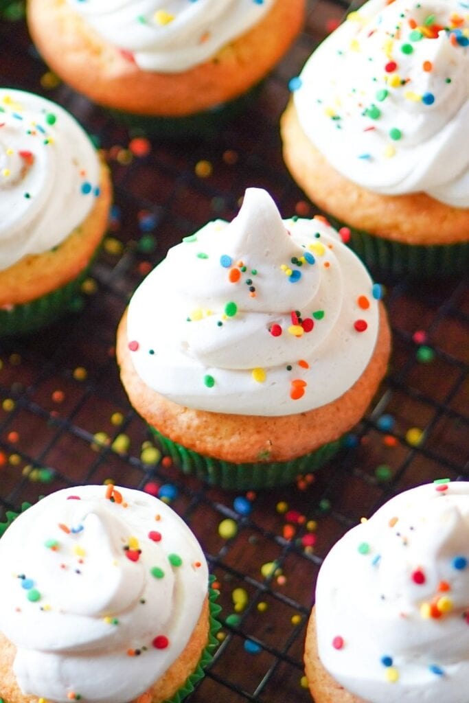 Vegan Funfetti Cupcakes with Frosting