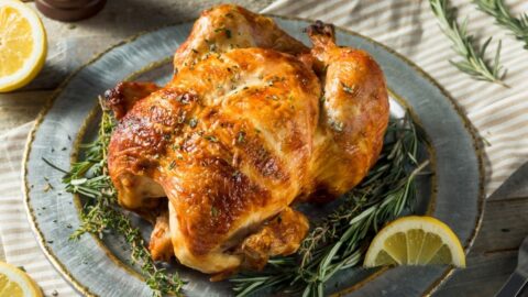 Whole Homemade Rotisserie Chicken with Herbs and Spices