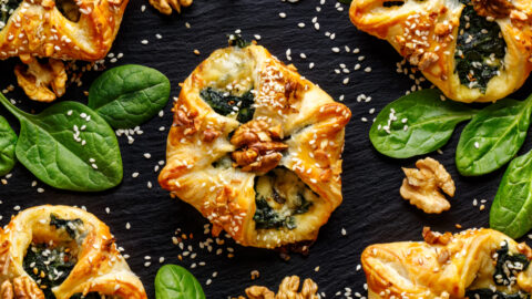 Appetizing Puff Pastry Stuffed Spinach
