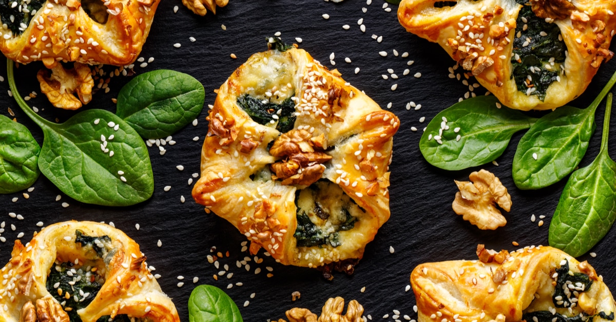 Appetizing Puff Pastry Stuffed Spinach