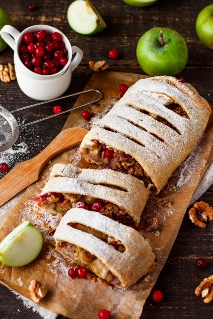 Apple Strudel with Cranberries and Walnuts