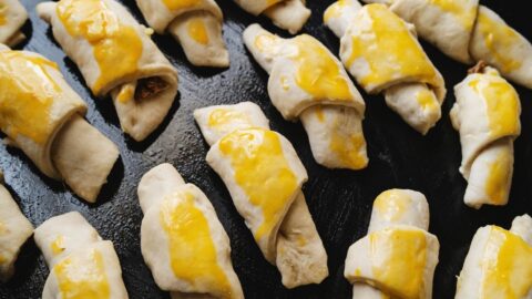 Cheese Crescent Rolls with Egg Glaze