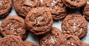 Chocolate Cookies on a Parchment Paper