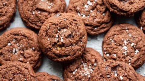 Chocolate Cookies on a Parchment Paper