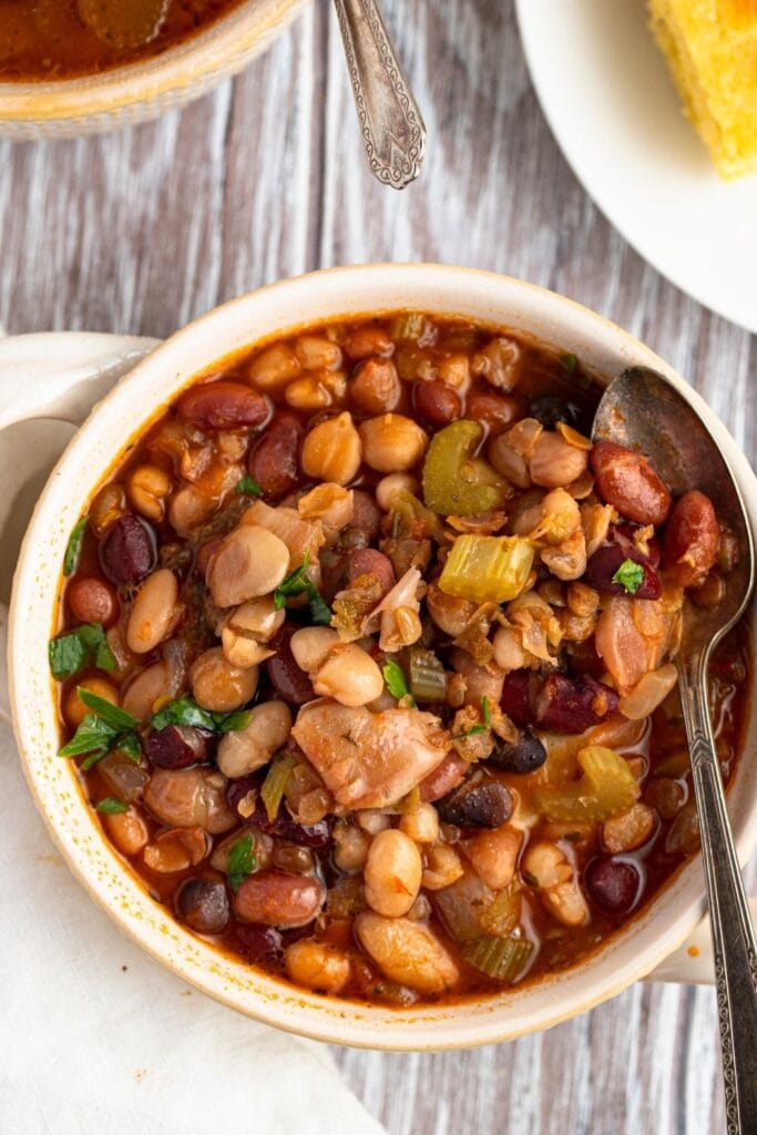 Delicious 15 Bean Soup in a Bowl