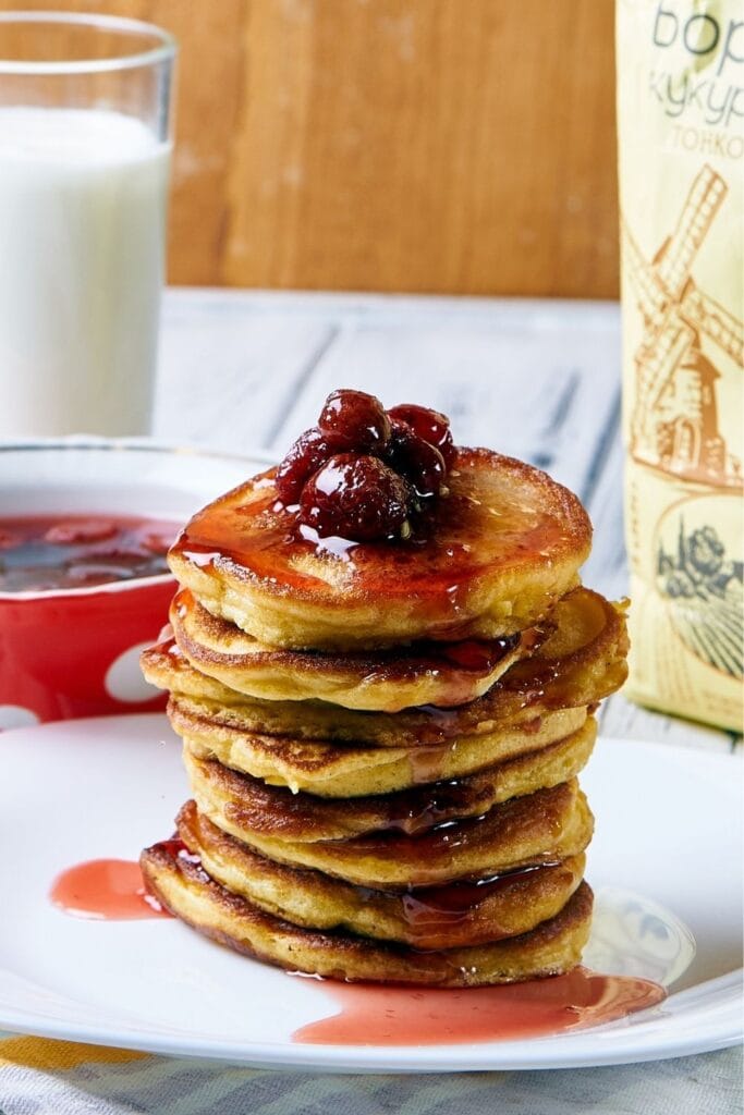 Delicious Johnny Cakes with Strawberry Jam
