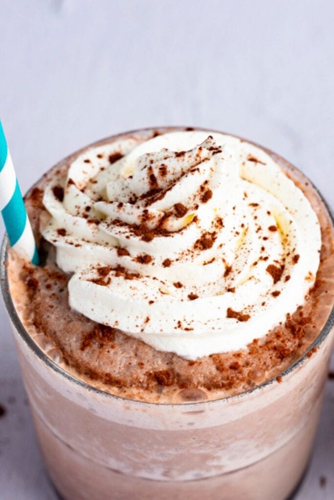 Frozen Hot Chocolate with Crushed Chocolate Toppings