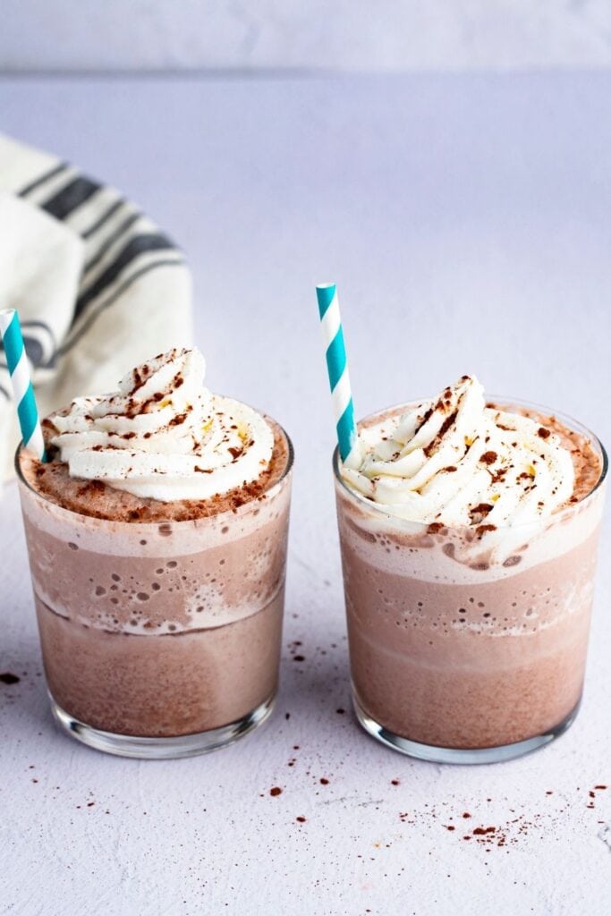 Frozen Hot Chocolate with Whipped Cream