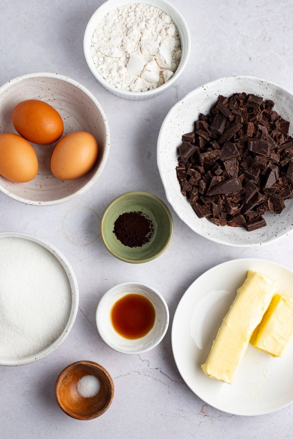 Godiva Chocolate Brownies Ingredients: Flour, Eggs, Chocolate, Espresso Powder, Sugar, Vanilla, Butter, Salt