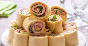 Ham and Cheese Pinwheels with Lettuce