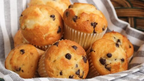 Homemade Mini Chocolate Chip Muffins