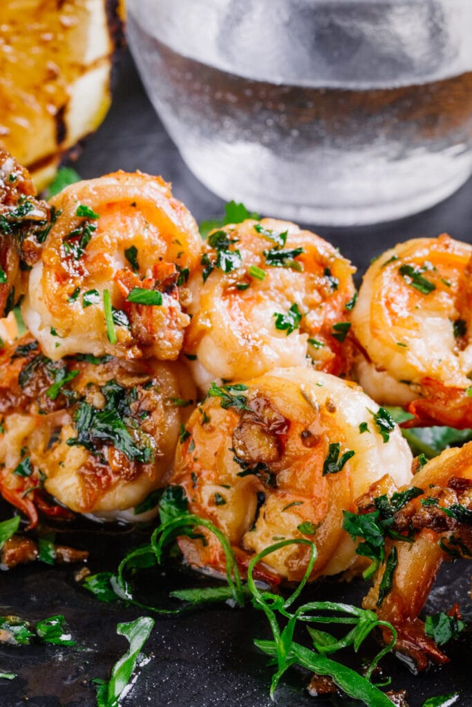 Homemade Roasted Shrimp on Skewers with Herbs