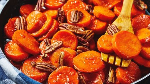 Homemade Sweet Candied Yams with Pecan Nuts