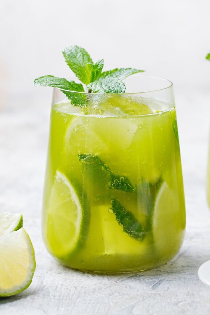 Matcha Green Tea with Lime and Mint
