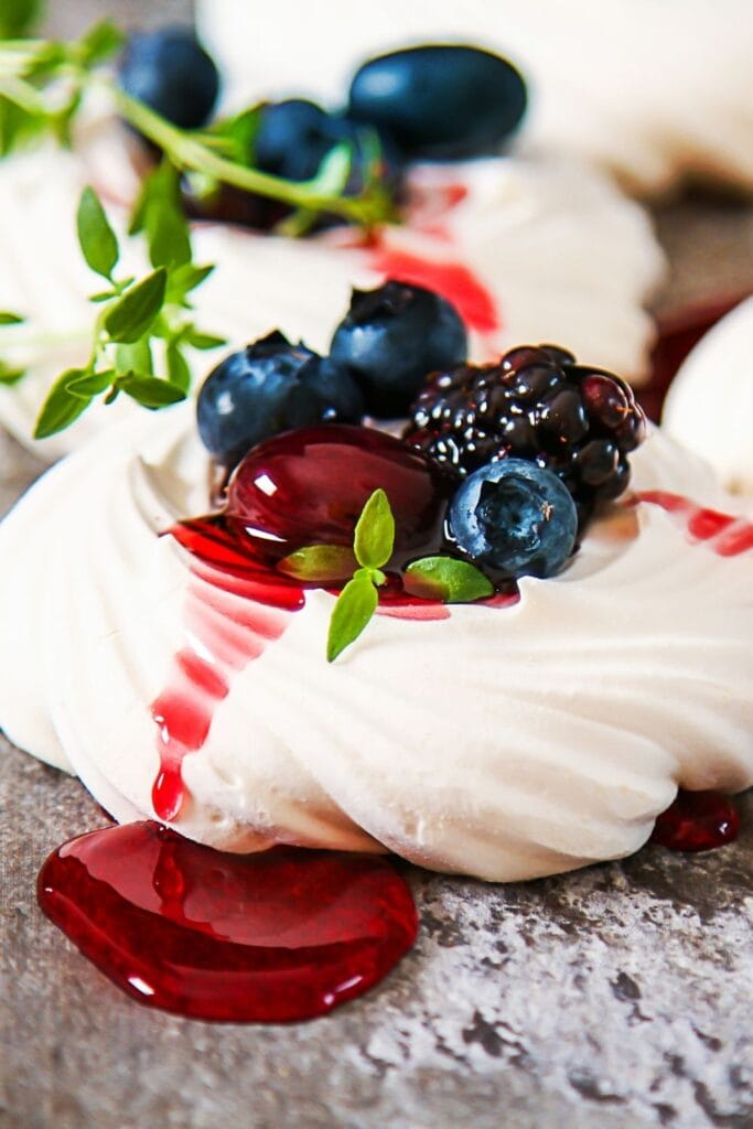 Meringue Pavlova Cake with Fresh Berries
