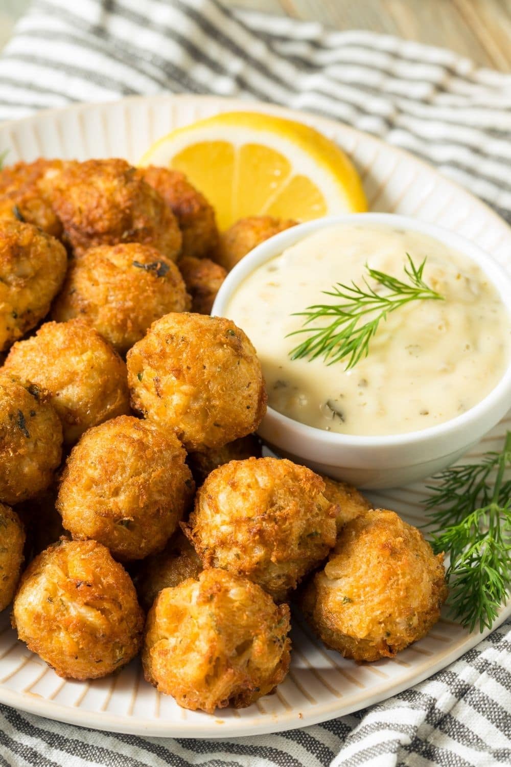 13 Best Crab Appetizers Insanely Good   Mini Crab Cake Balls With Dipping Sauce 