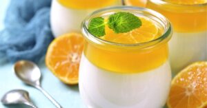 Panna Cotta with Orange Jelly in a Jar