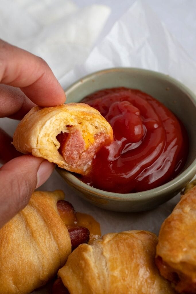 Pigs in a Blanket Dipped in a Ketchup