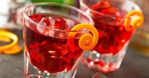 Red Negroni Cocktail with Ice
