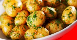 Sauteed Baby Potatoes with Dill in a Bowl