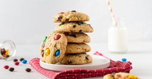 Stacks of Homemade Cookies with Colorful Candies
