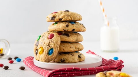 Stacks of Homemade Cookies with Colorful Candies