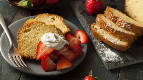 Strawberry Pound Cake with Whipped Cream