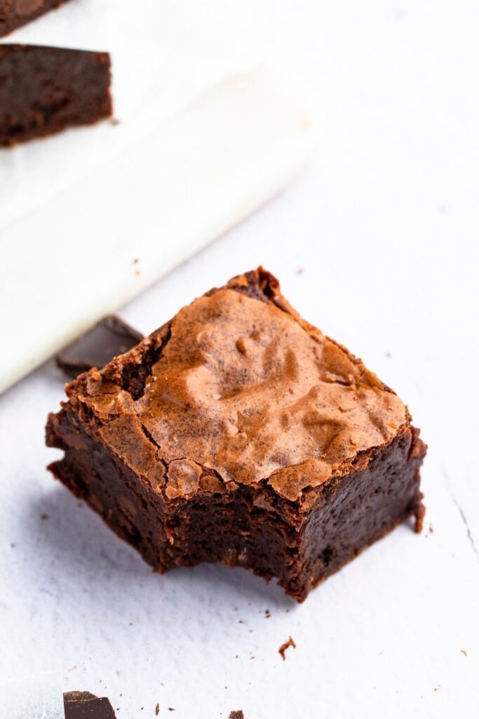 Close up of Sweet Chocolatey Godiva Chocolate Brownies