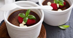 Sweet Homemade Chocolate Pots De Creme in Ramekin