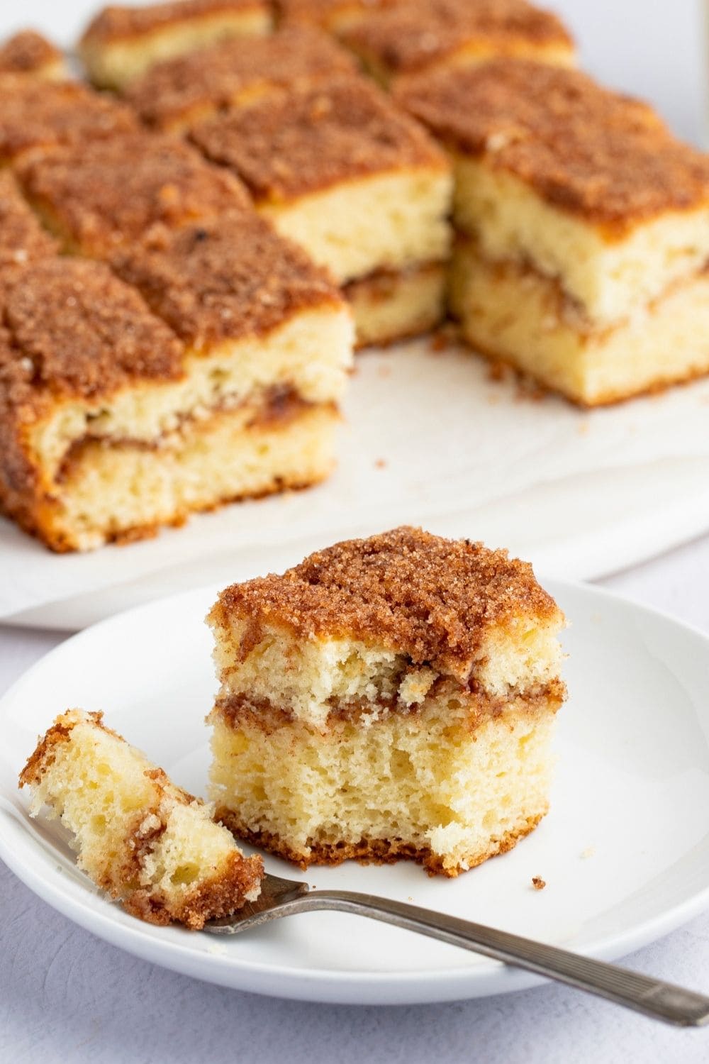 A Slice of Coffee Cake on a Plate