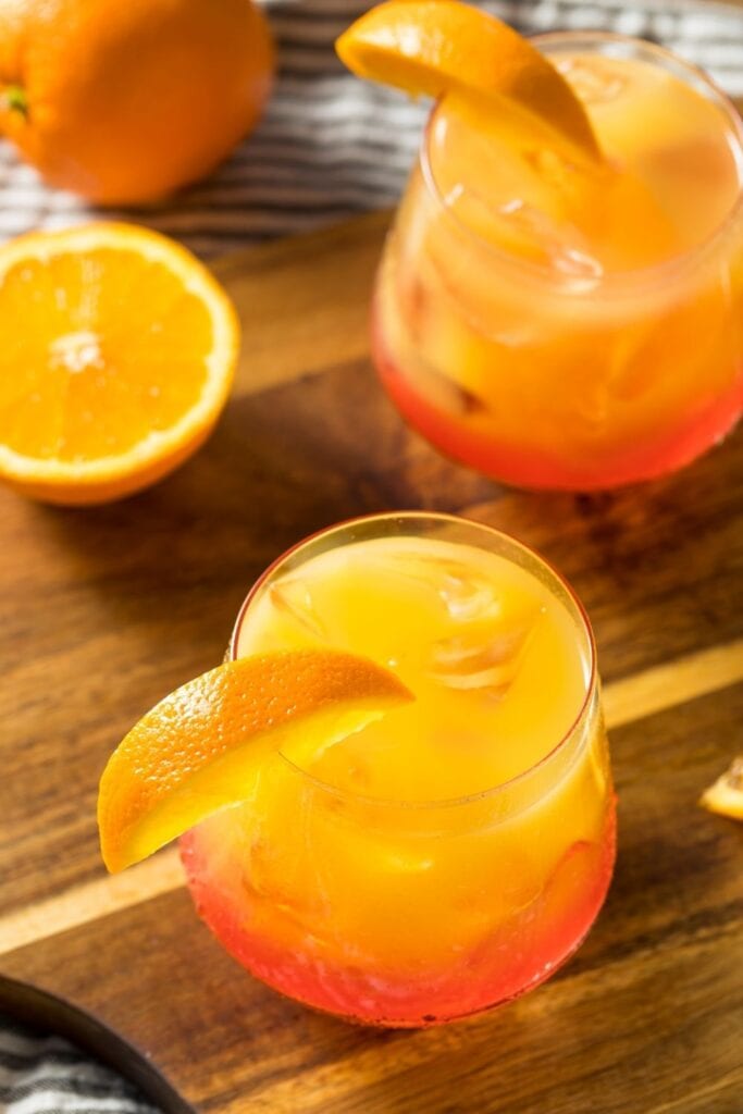 Boozy Refreshing Tequila Sunrise with Fresh Orange