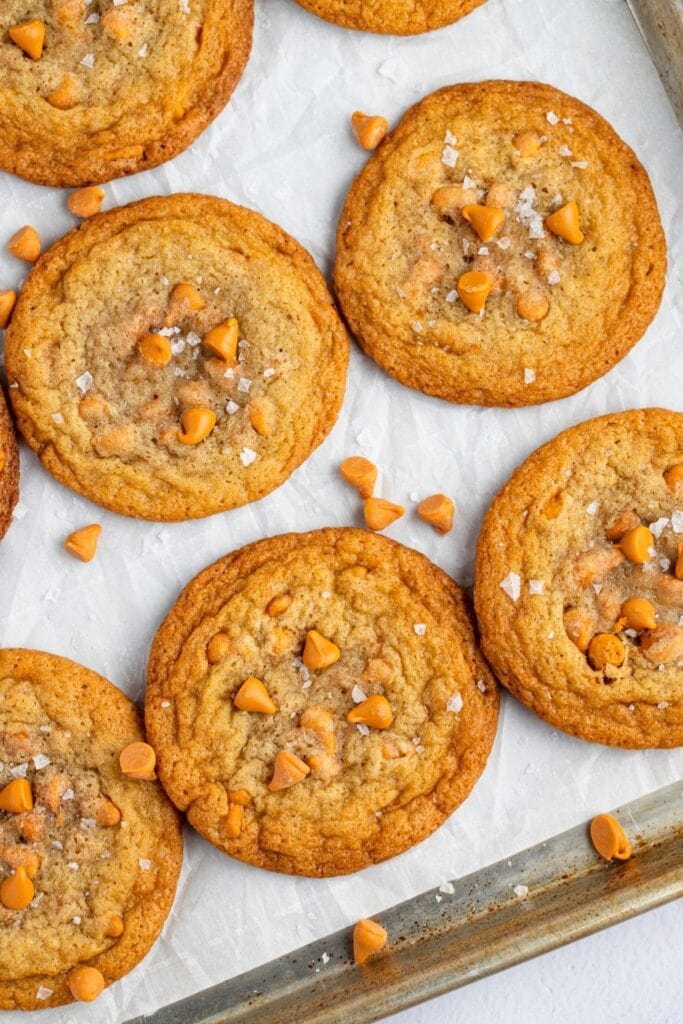 Butterscotch Cookies in a Baking Sheet