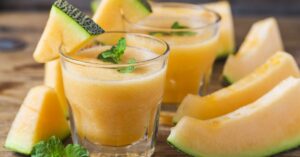 Cold Refreshing Melon Juice with Fresh Melons