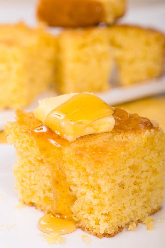 Cornbread with Butter and Honey