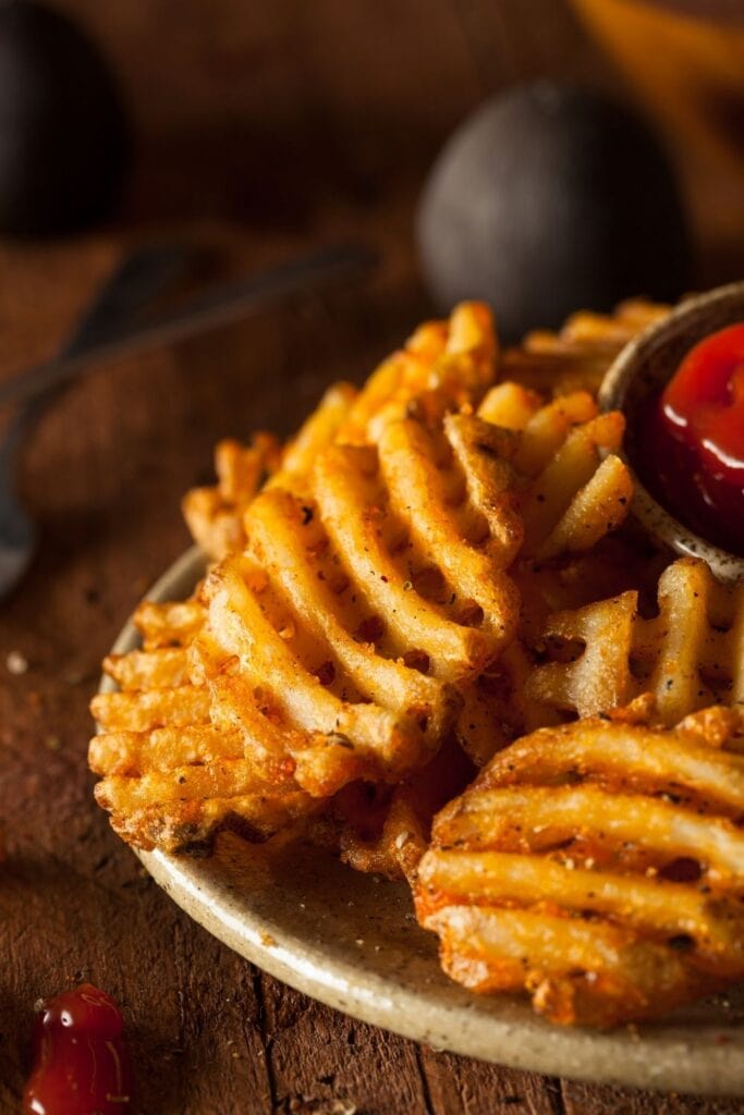 Crispy Waffle Fries with Ketchup